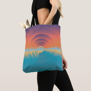 water and horizon tote bag