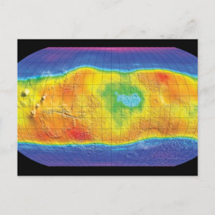 Water and Ice Distribution Map of Mars Postcard
