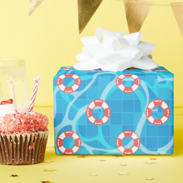 Water and Life Preserver Gift Wrap (Birthday Party)