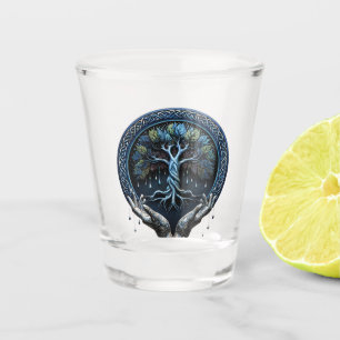 Water and Wisdom: The mystical Celtic Tree of Life Shot Glass
