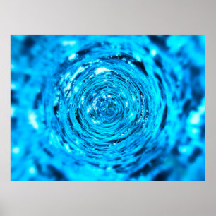 Water aqua tunnel liquid poster