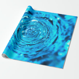 Water aqua tunnel liquid wrapping paper