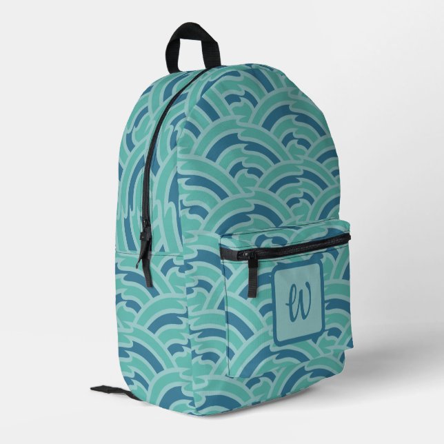 Water Arches Printed Backpack (Back Corner Left)