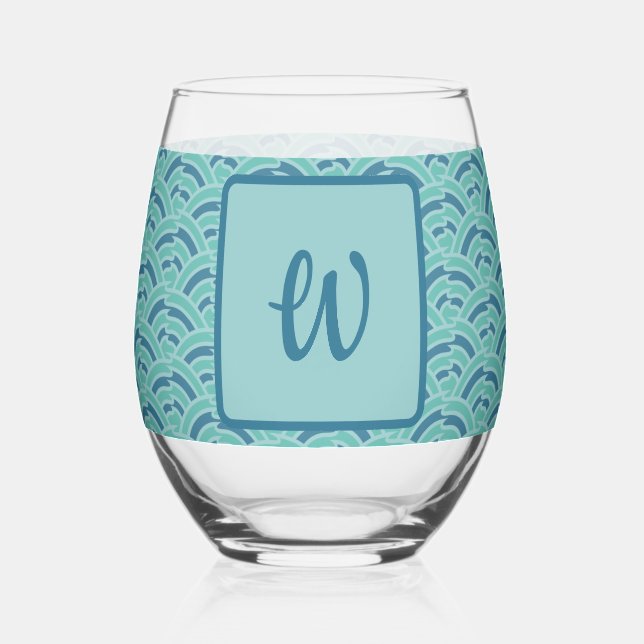Water Arches Stemless Wine Glass (Front)