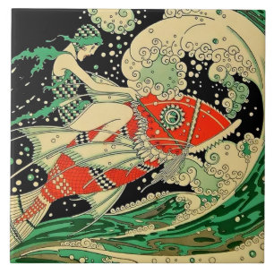 “Water” Art Deco By Jose Carlos Ceramic Tile