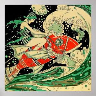 “Water” Art Deco By Jose Carlos Poster