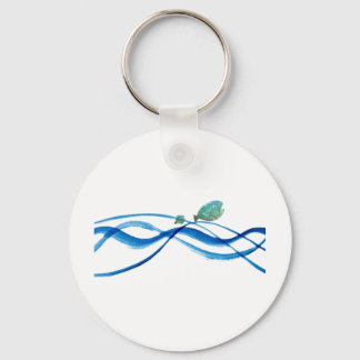 water art: father fish, kid fish key ring