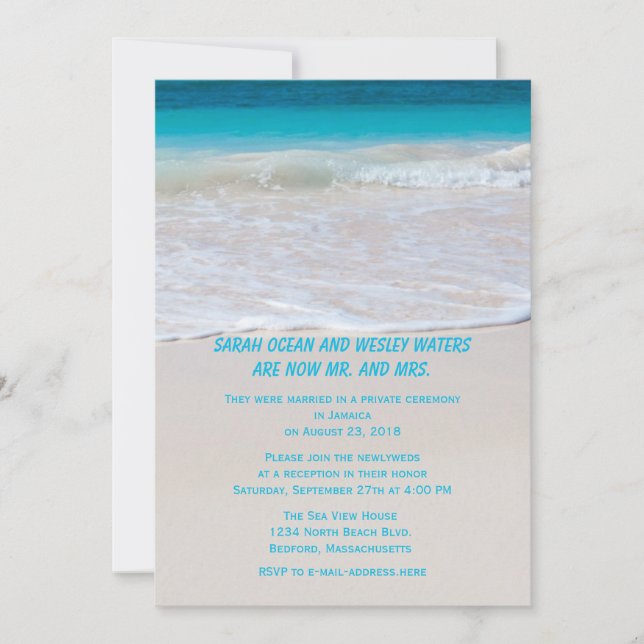 Water at the Shore Reception Only Invitation (Front)