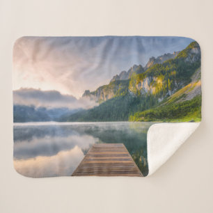 Water Azure Alpine Lake, Austria Sherpa Blanket