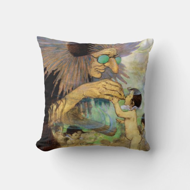 Water Baby and Fairy, Jessie Willcox Smith Cushion (Front)