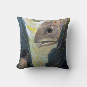 Water Baby and Fish, Jessie Willcox Smith Cushion