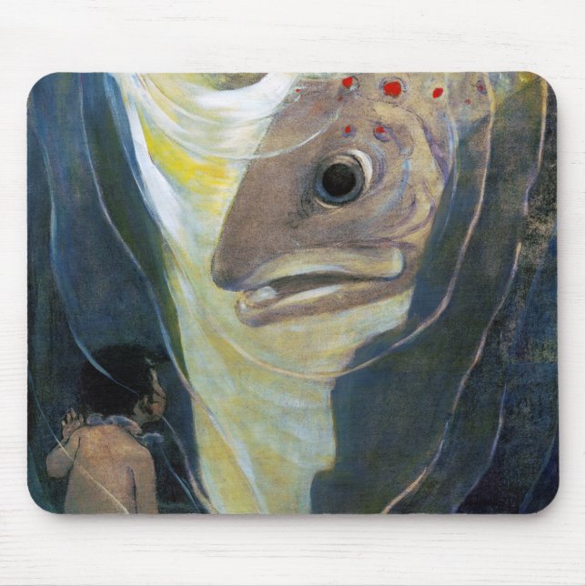 Water Baby and Fish, Jessie Willcox Smith Mouse Pad (Front)