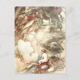 Water Baby and Sea-Serpent Postcard