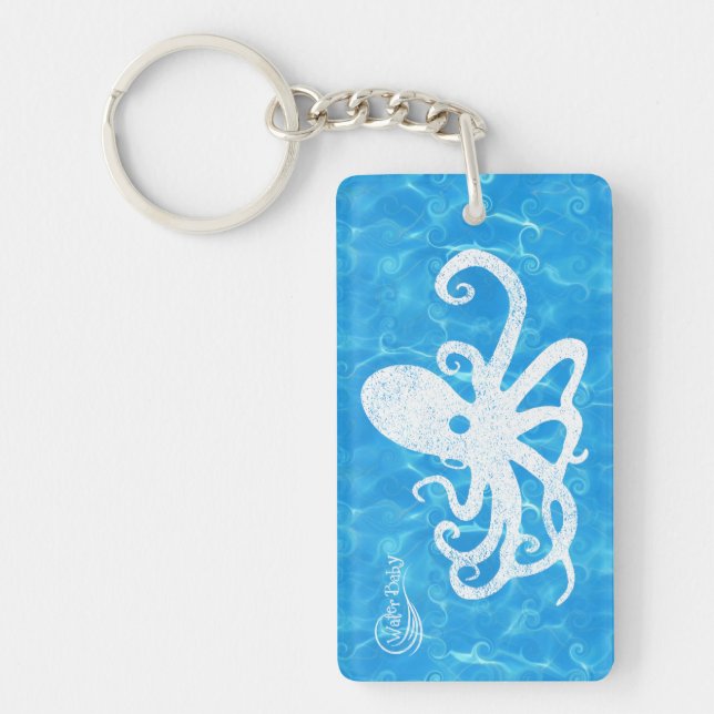 Water Baby Octopus Wave Keychain (Front)