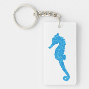 Water Baby Seahorse Wave Keychain