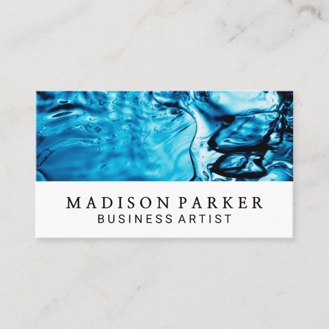 Water Background Business Card (Front)