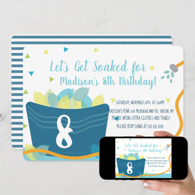 Water Balloon Fight Birthday Invitation Zazzle