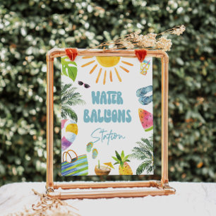 Water Balloon Station Sign