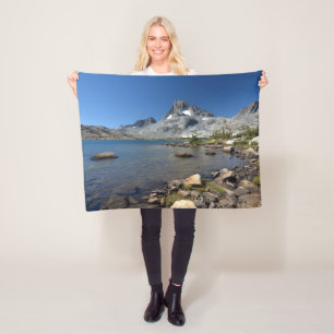 Water Banner Peak Thousand Island Lake Fleece Blanket