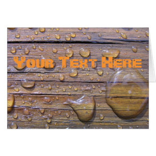 Water Beads On Stained Wood Photograph