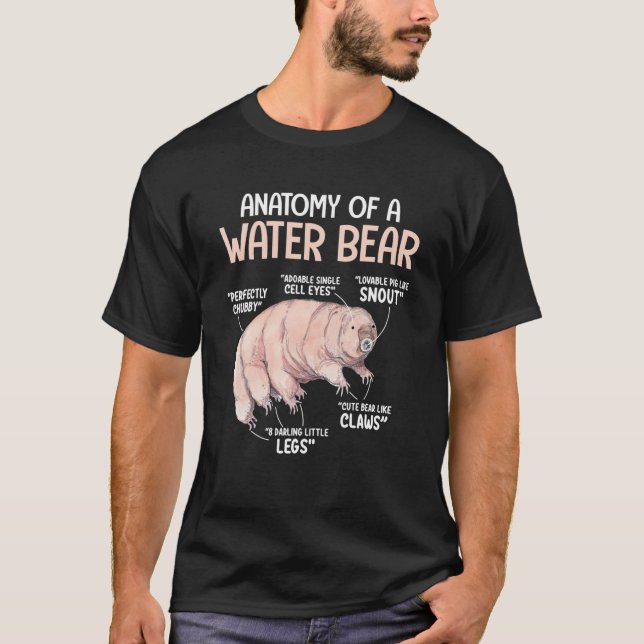 Water Bear Anatomy Tardigrade Microbiology Scienti T-Shirt (Front)