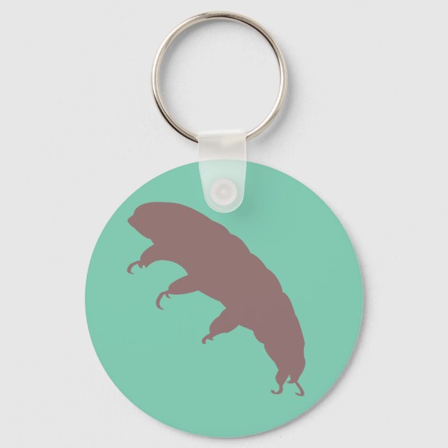 Water Bear Tardigrade Silhouette Cute Creature Key Ring (Front)
