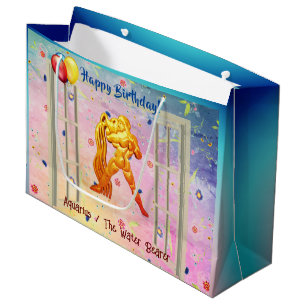 Water Bearer (Jan 20 – Feb 18) Trendy Birthday Large Gift Bag