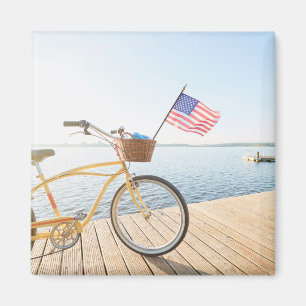 Water Bicycle By the Lake Magnet