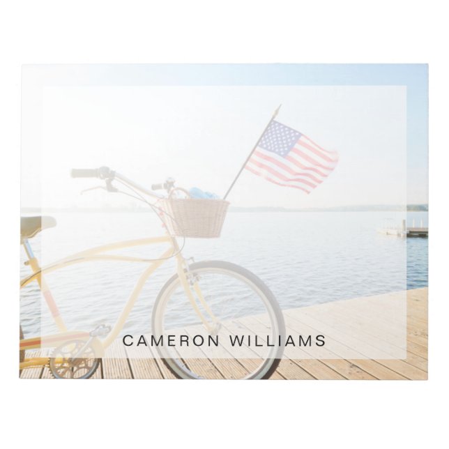 Water | Bicycle By the Lake Notepad (Front)