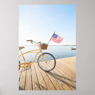 Water Bicycle By the Lake Poster