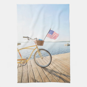 Water Bicycle By the Lake Tea Towel