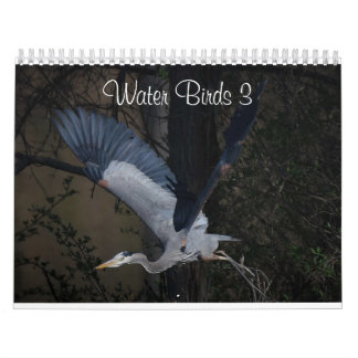 Water Birds 3 Two Page MediumCalendar, White Calendar