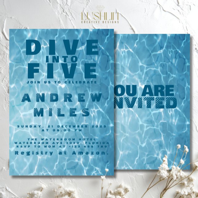 Water Birthday Splash Pool Summer Celebrate Invitation (Creator Uploaded)