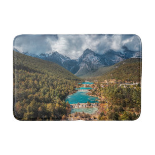 Water Blue Moon Lake, China Bath Mat