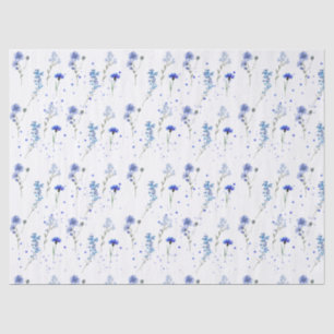 Water Blue Wildflower Wedding Tissue Paper