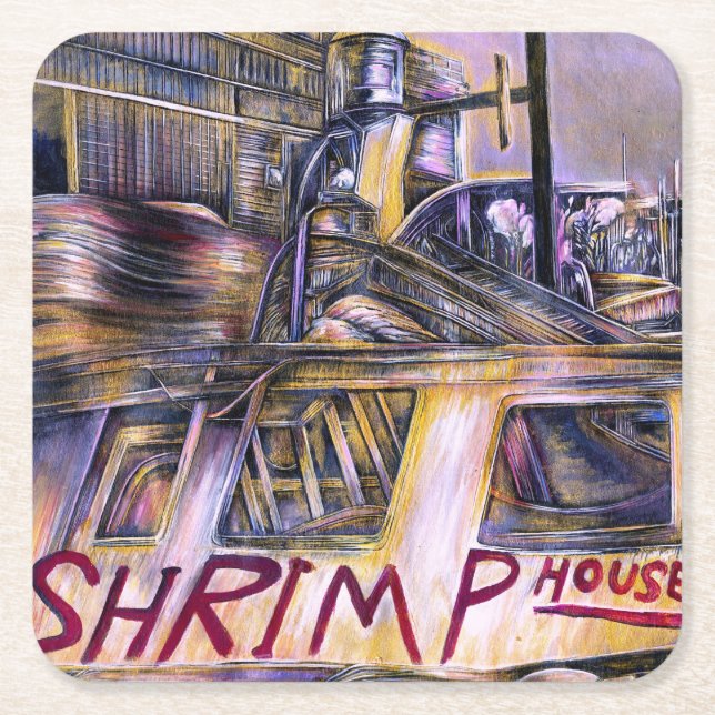 Water-Born Mystery Meat Square Paper Coaster (Front)