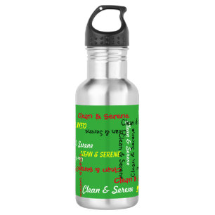 Water Bottle, Clean and Serene, Green 532 Ml Water Bottle