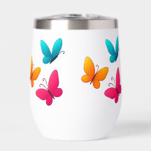 Water Bottle Colourful Butterflies – Nature Inspir
