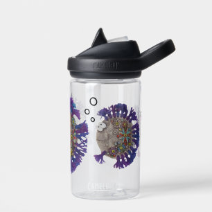 Water Bottle - Family of Blue and Purple Fish