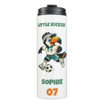Water Bottle Kids Custom Name Soccer Toucan