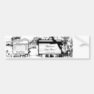 Water Bottle Label Black Toile Fabric Print Patter