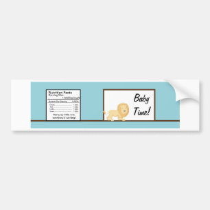 Water Bottle Label Blue Jungle Lion