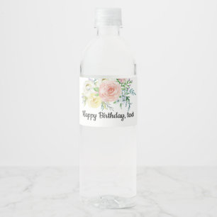water bottle LABEL - boho floral