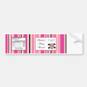 Water Bottle Label Girly Girl Pink Punk Rock Skull