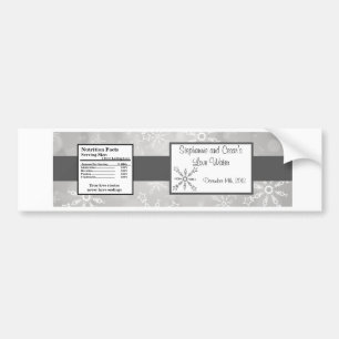 Water Bottle Label Grey Snowflakes