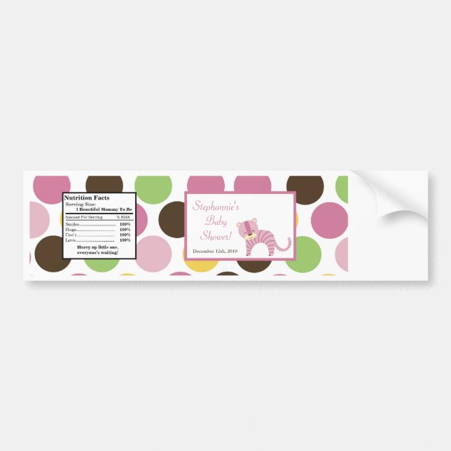 Water Bottle Label Jungle Queen Tiger Safari Zoo (Front)