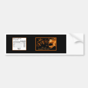 Water Bottle Label Mis XV Orange Black