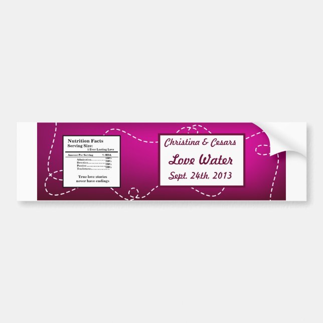 Water Bottle Label Paper Plane Purple Loop Purples (Front)