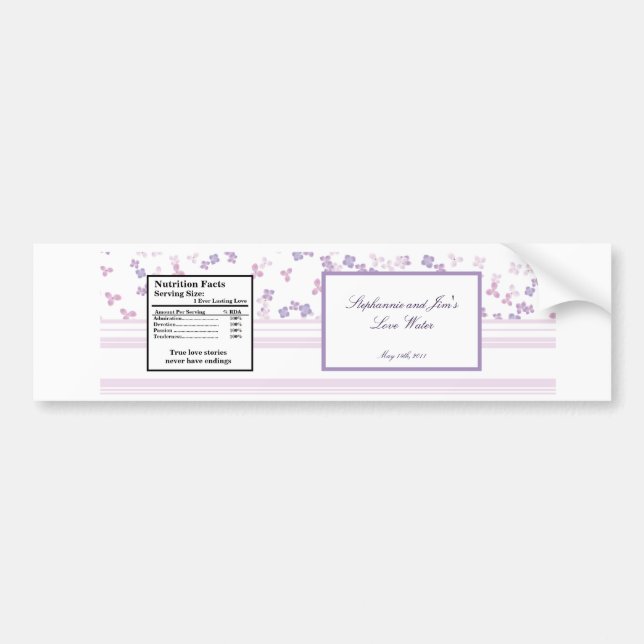 Water Bottle Label Purple Hydrangea (Front)