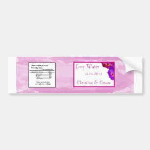 Water Bottle Label Purple/Pink Peony Flowers water